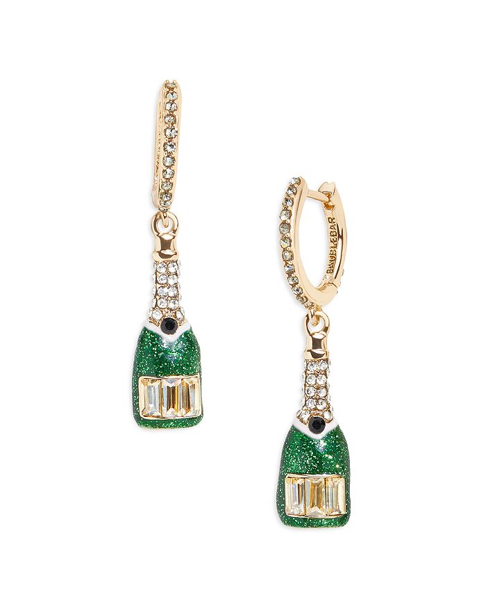 BAUBLEBAR Celebrate Good Times Crystal Champagne Charm Hoop Earrings in