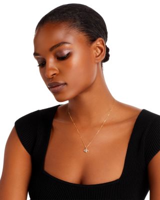 Diamond & Blue Sapphire Evil Eye Pendant Necklace in 14K Yellow Gold, 18" 