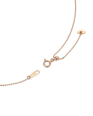 Diamond Station Droplet Necklace in 14K Rose Gold, 0.50 tcw 