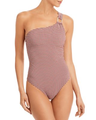 Onia - Jenna Asymmetric Gingham One Piece Swimsuit