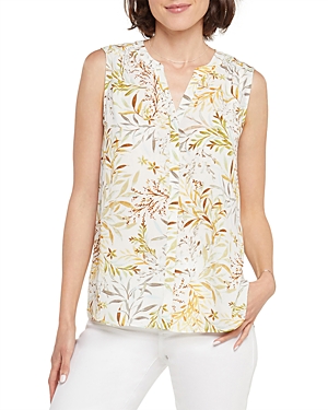 Nydj Sleeveless Pleat Back Blouse In Chateaujar