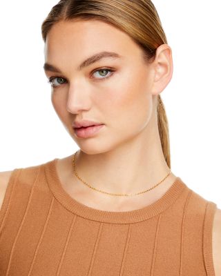 Flat Rolo Link Chain Necklace in 14K Yellow Gold, 18" 