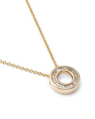 Diamond Gold Circle Pendant Necklace in 14K Yellow, 0.20 tcw&nbsp;- Exclusive