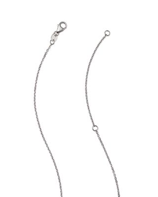 Diamond Bezel Solitare Necklace in 14K White Gold, 0.05 tcw - 100% Exlcusive