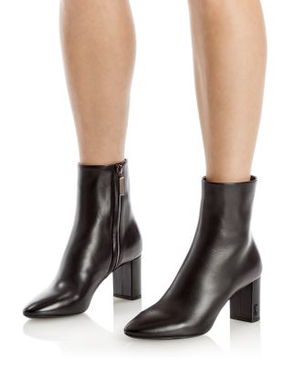 black leather booties on sale