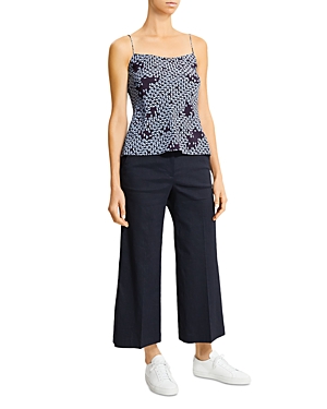 THEORY TILE PRINT SILK CAMISOLE TOP