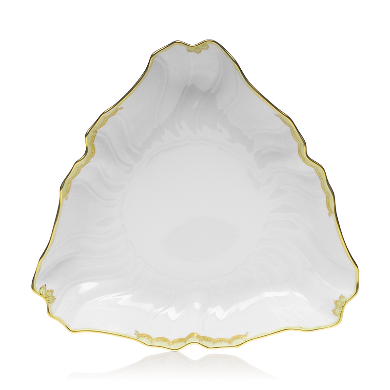 Herend Princess Victoria Green Triangle Dish In Green