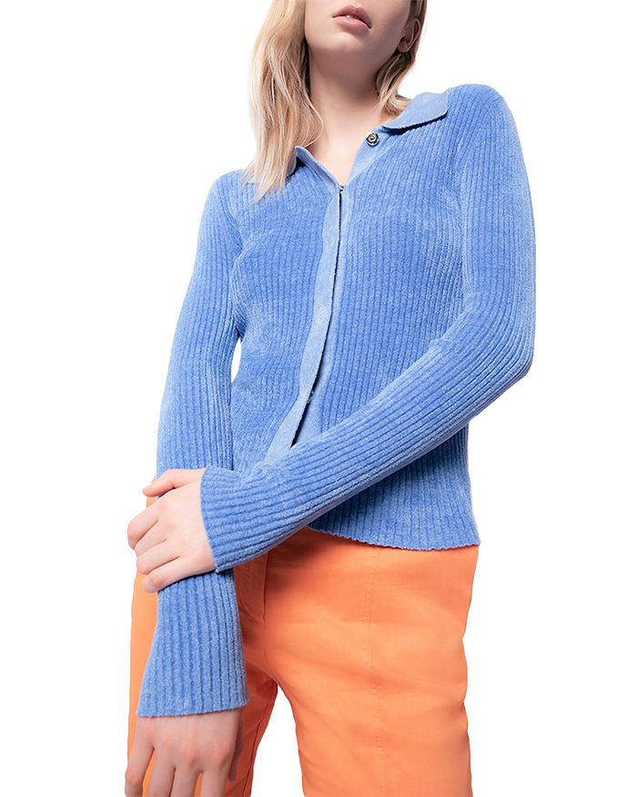 Ribbed chenille cardigan on sale