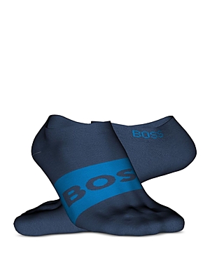 Hugo Boss Logo Ankle Socks, Pack Of 2 In Dark Blue