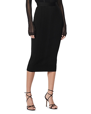 Herve Leger Black Variegated Midi Skirt In Black