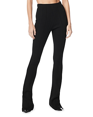 Herve Leger Black Lurex Variegated Rib Trousers In Black