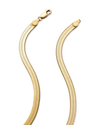Men's 14K Yellow Gold Herringbone Chain Necklace, 20" 