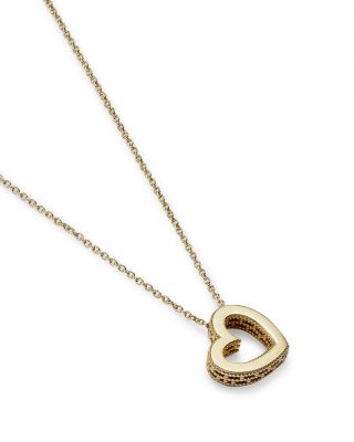 Open Heart Pendant Necklace in 14K Yellow Gold, 18" 