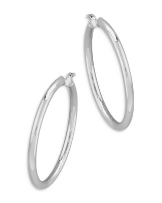 Bloomingdale's Fine Collection - Tube Hoop Earrings in Sterling Silver - Exclusive