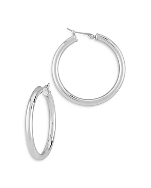 Photos - Earrings Bloomingdale's Tube Hoop  in Sterling Silver - 100 Exclusive 63-22