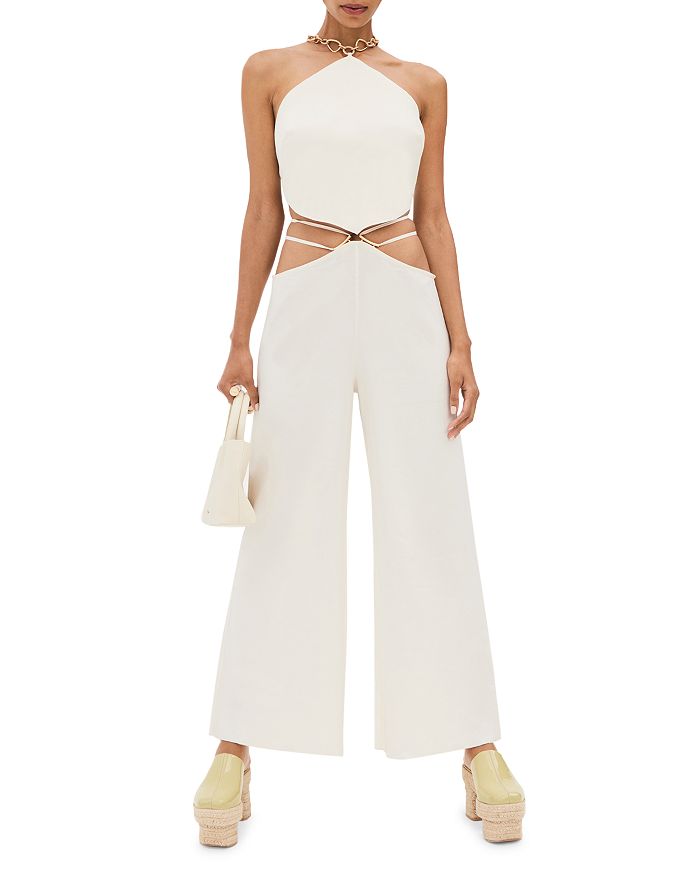 Cult Gaia Olivine Cropped Chain Halter Top | Bloomingdale's
