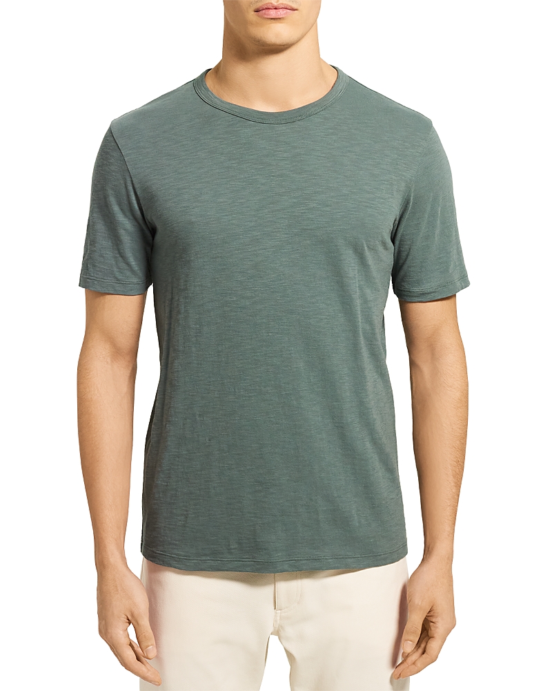 Theory Essential Crewneck Short Sleeve Tee In Balsam Green