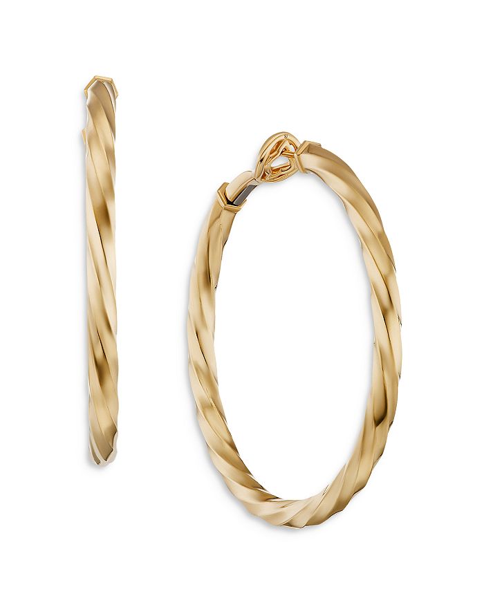 David Yurman - Cable Edge Hoop Earrings in Recycled 18K Yellow Gold