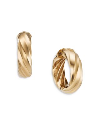 David Yurman - Cable Edge&reg; Hoop Earrings in 18K Yellow Gold, 28.9mm