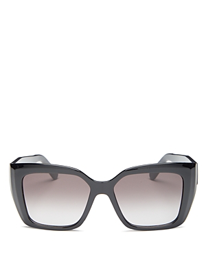 Shop Ferragamo Salvatore  Square Sunglasses, 55mm In Black/gray Gradient
