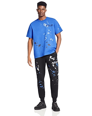 Helmut Lang Paint Splatter Logo Tee - 150th Anniversary Exclusive In Blue
