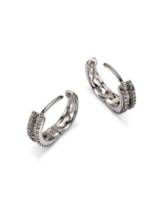 Diamond Baguette Hoop Earrings in 14K White Gold, 0.25 tcw 