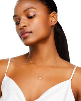 Diamond Sun Pendant Necklace in 14K Yellow Gold, .10 tcw&nbsp;