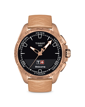 Tissot T-touch Connect Solar Smart Watch, 47.5mm In Black/rose Gold