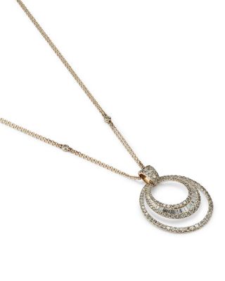 Diamond Circle Pendant Necklace in 14K Yellow Gold, 2.1 tcw  