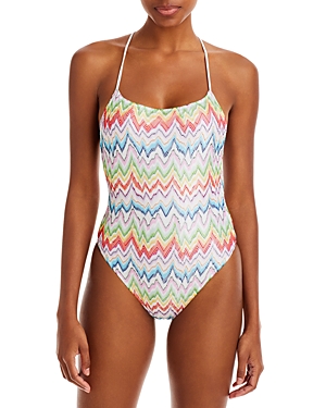 Shop Missoni Mare Multicolor Chevron One Piece Swimsuit In Chevron Mu