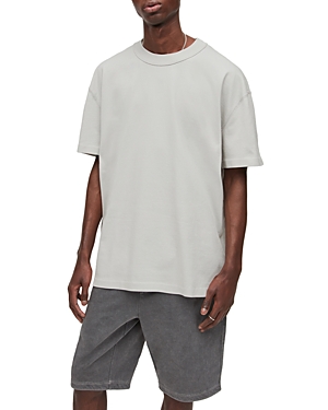 Allsaints Isac Oversized Fit Short Sleeve Crew Tee In Zen Gray