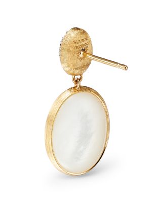 18K Two Tone Gold Siviglia Pav&eacute; Diamond & Mother Of Pearl Drop Earrings - 150th Anniversary Exclusive