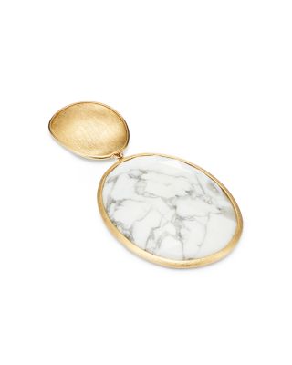 18K Yellow Gold Lunaria Howlite Drop Earrings - 150th Anniversary Exclusive