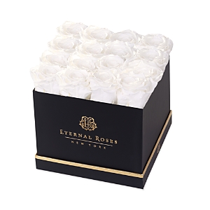 Eternal Roses 16 Rose Gift Box In Black/white