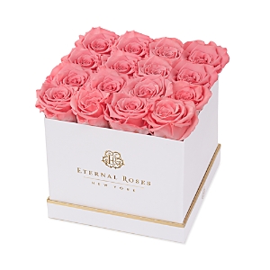 Eternal Roses 16 Rose Gift Box In White/pink