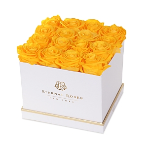 Eternal Roses 16 Rose Gift Box In White/yellow