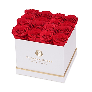 Eternal Roses 16 Rose Gift Box In White/red