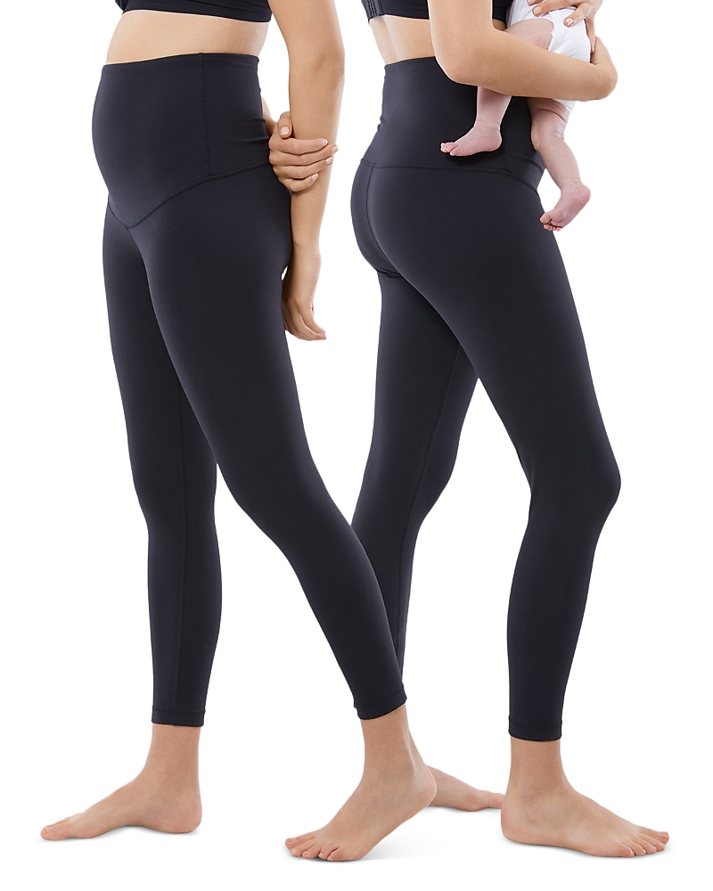 Ingrid & Isabel Active Postpartum Light Compression Leggings, Pack Of 2 In Black/black