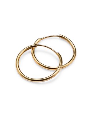 14K Yellow Gold Endless Hoop Earrings 
