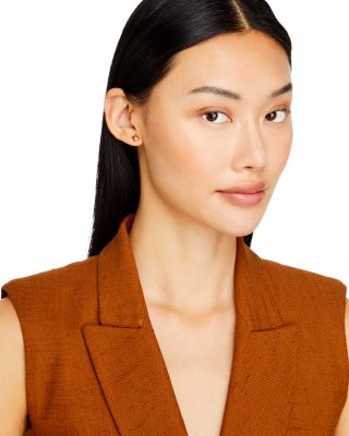 14K Yellow Gold Small Pyramid Post Earrings 