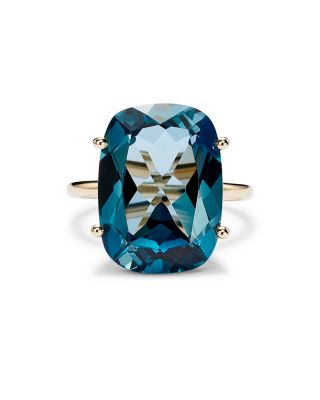 London Blue Topaz Statement Ring in 14K Yellow Gold&nbsp;