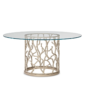Caracole Around The Reef Dining Table In Gold/glass