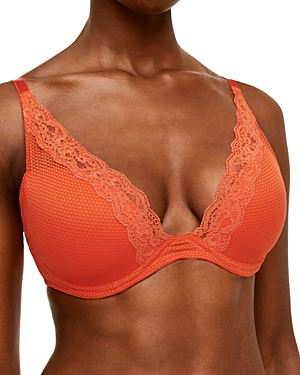Passionata By Chantelle Brooklyn Plunge Lace T-shirt Bra In Sunrise