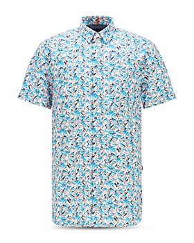 BOSS - Magneton Slim Fit Short Sleeve Geo Print Shirt