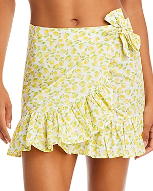 Solid & Striped Corey Lemon Print Wrap Skirt
