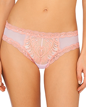 Natori Feathers Hipster Panty In Ribbon Pink/peach Pink