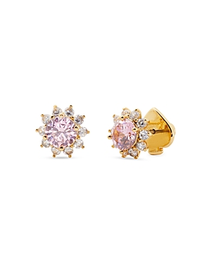 Kate Spade Sunny Halo Goldtone & Cubic Zirconia Stud Earrings In Pink/gold