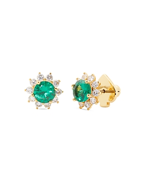 Kate Spade Women's Sunny Halo Goldtone & Cubic Zirconia Stud Earrings In Green/gold