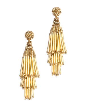 Deepa By Deepa Gurnani Rain Mixed Bead Chandelier Earrings In Gold