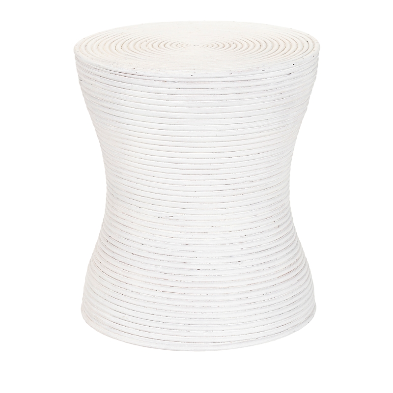 Surya Balinese End Table In White